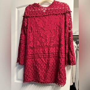 SHEIN Burgundy Lace Dress